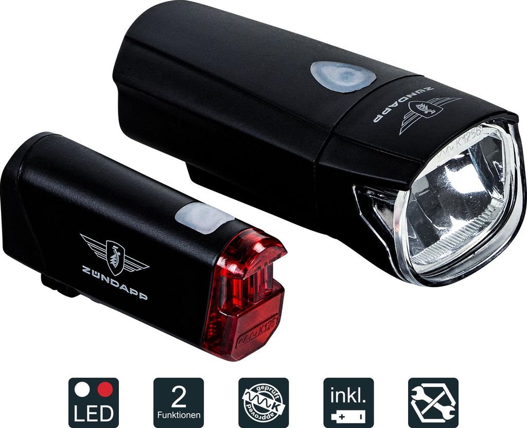 Zündapp ZA.K.50 Batterieleuchten-Set LED Fahrradlicht Produktbild 