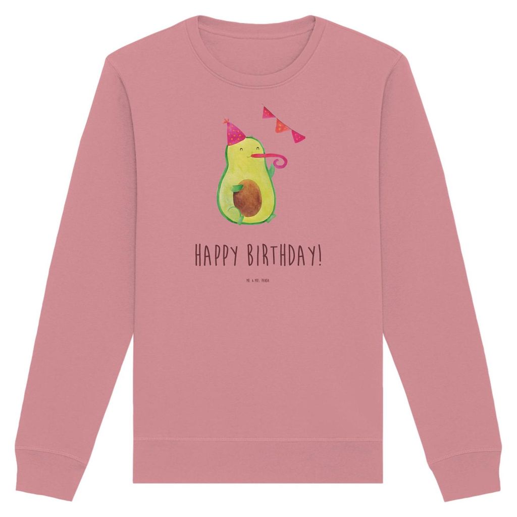 Mr. & Mrs. Panda Bio Pullover Avocado Geburtstag Größe XS - Canyon Pink - Geschenk, Happy Birthday, Alles Gute, Feier, Baumwoll Sweatshirt, Nachh...