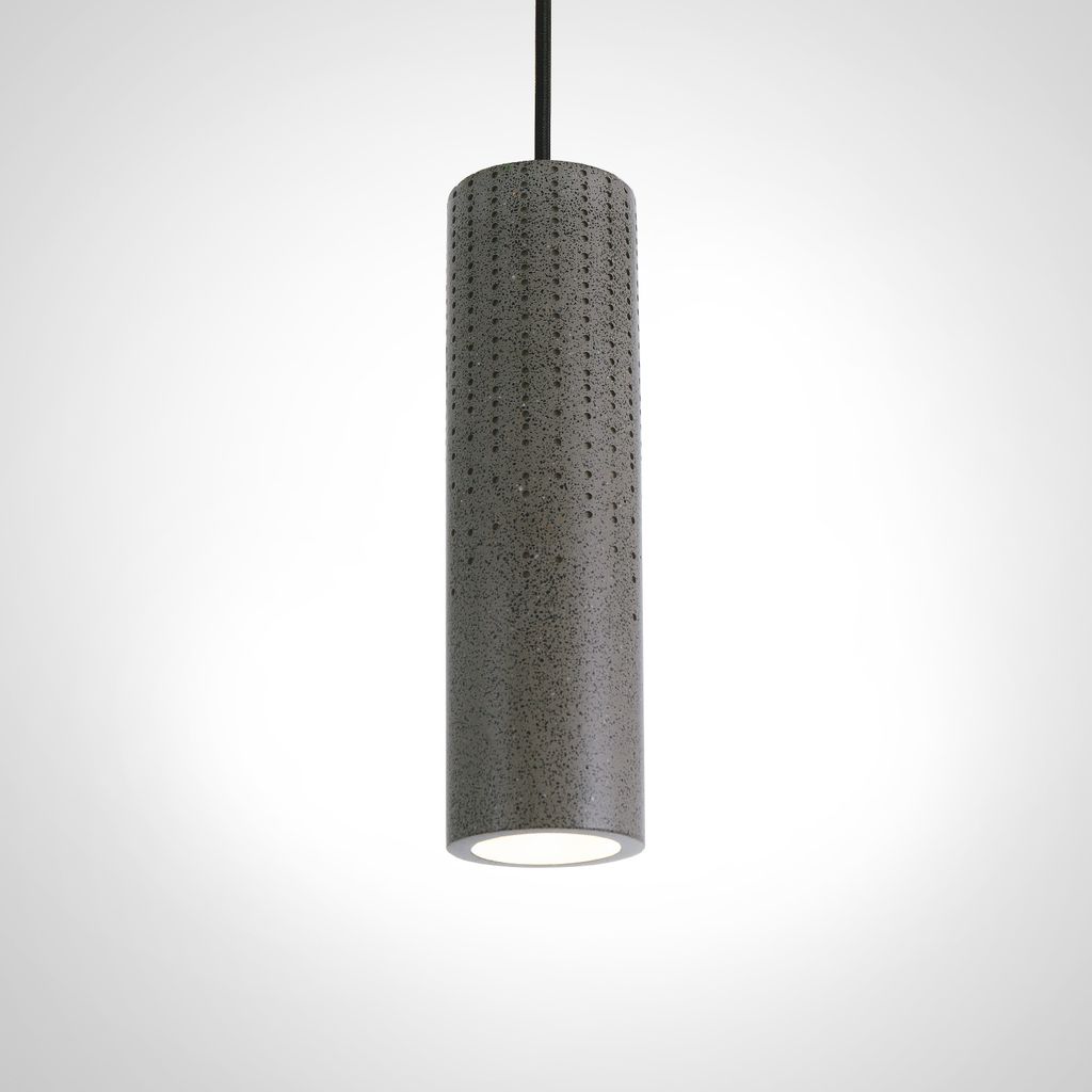 Pendelleuchte, GU10, Lampe Für Wohnzimmer Esszimmer Küche, Höhenverstellbar Farbe Beton-Sandstein-Schwarz