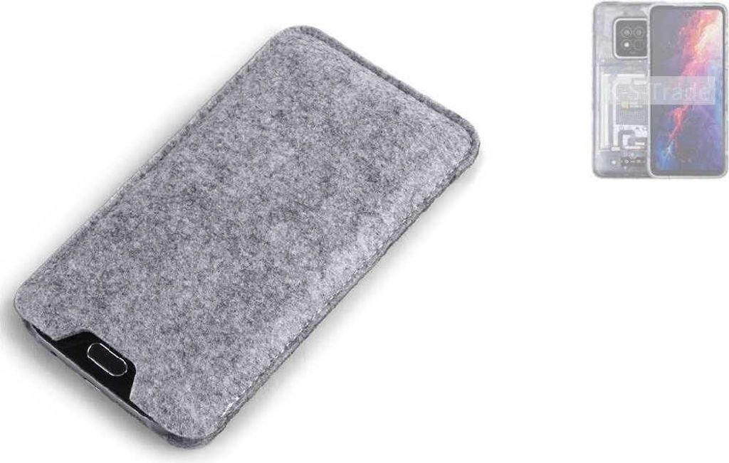 K-S-Trade Filz Handyhülle kompatibel mit AGM X6 Schutzhülle Filztasche Filz Tasche Case Sleeve Handy Hülle Filzhülle grau