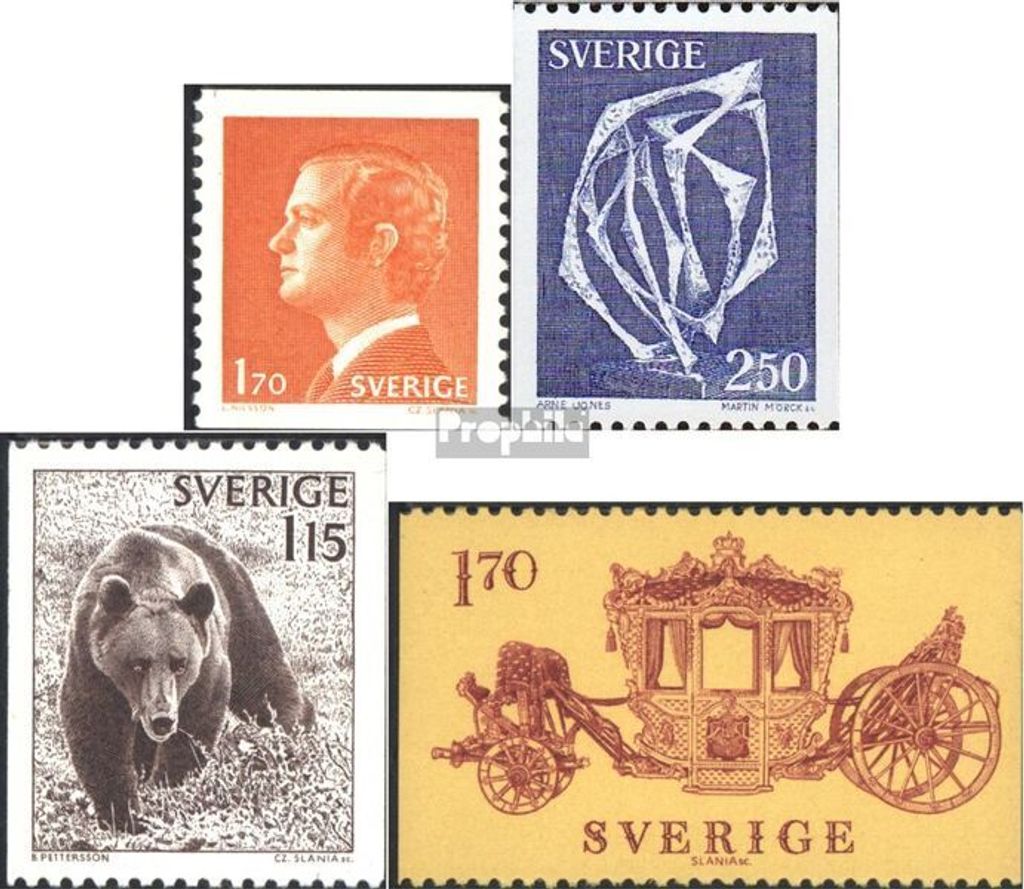 Briefmarken Schweden 1978 Mi 1012,1013,1021,1044 (kompl.Ausg.) postfrisch Carl XVI Gustaf