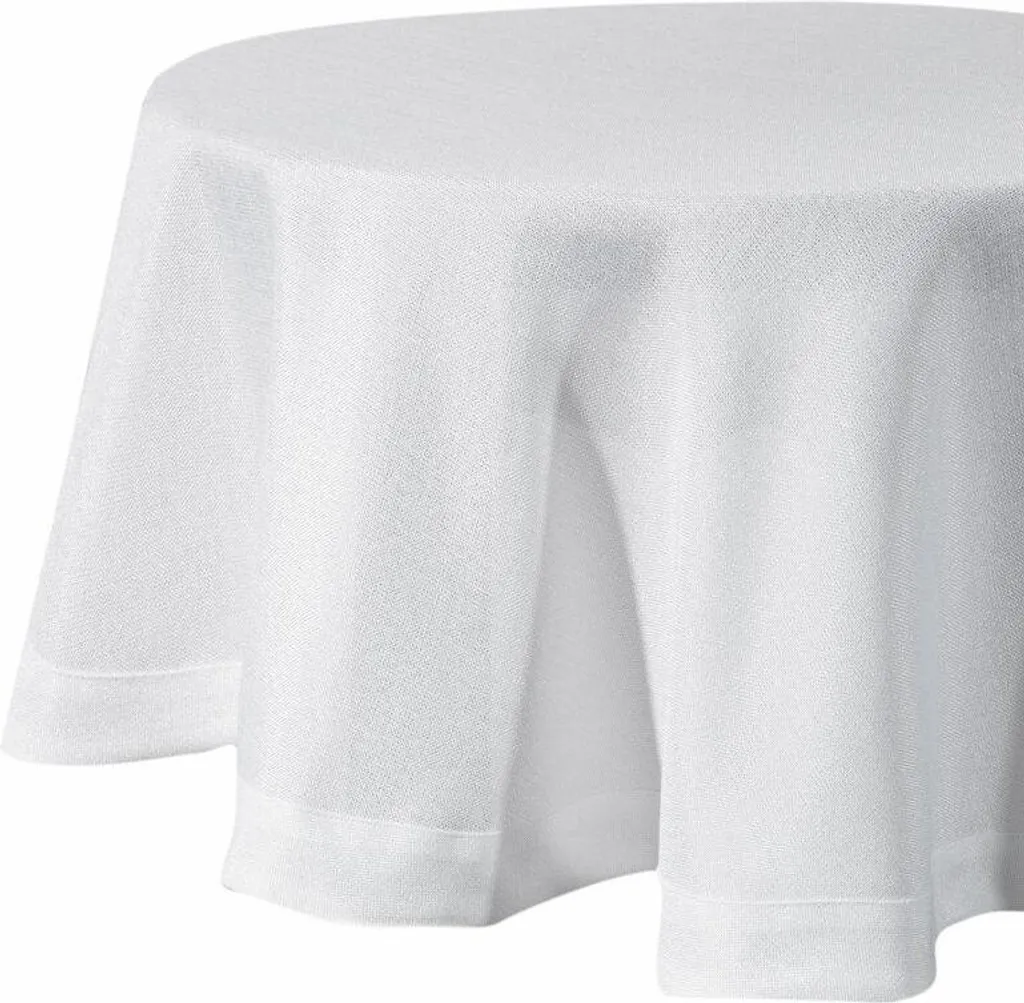 Tovaglia Rotonda Stella 2 Bianca 180 cm | Eleganza Italiana per Tavoli da 8 - 1