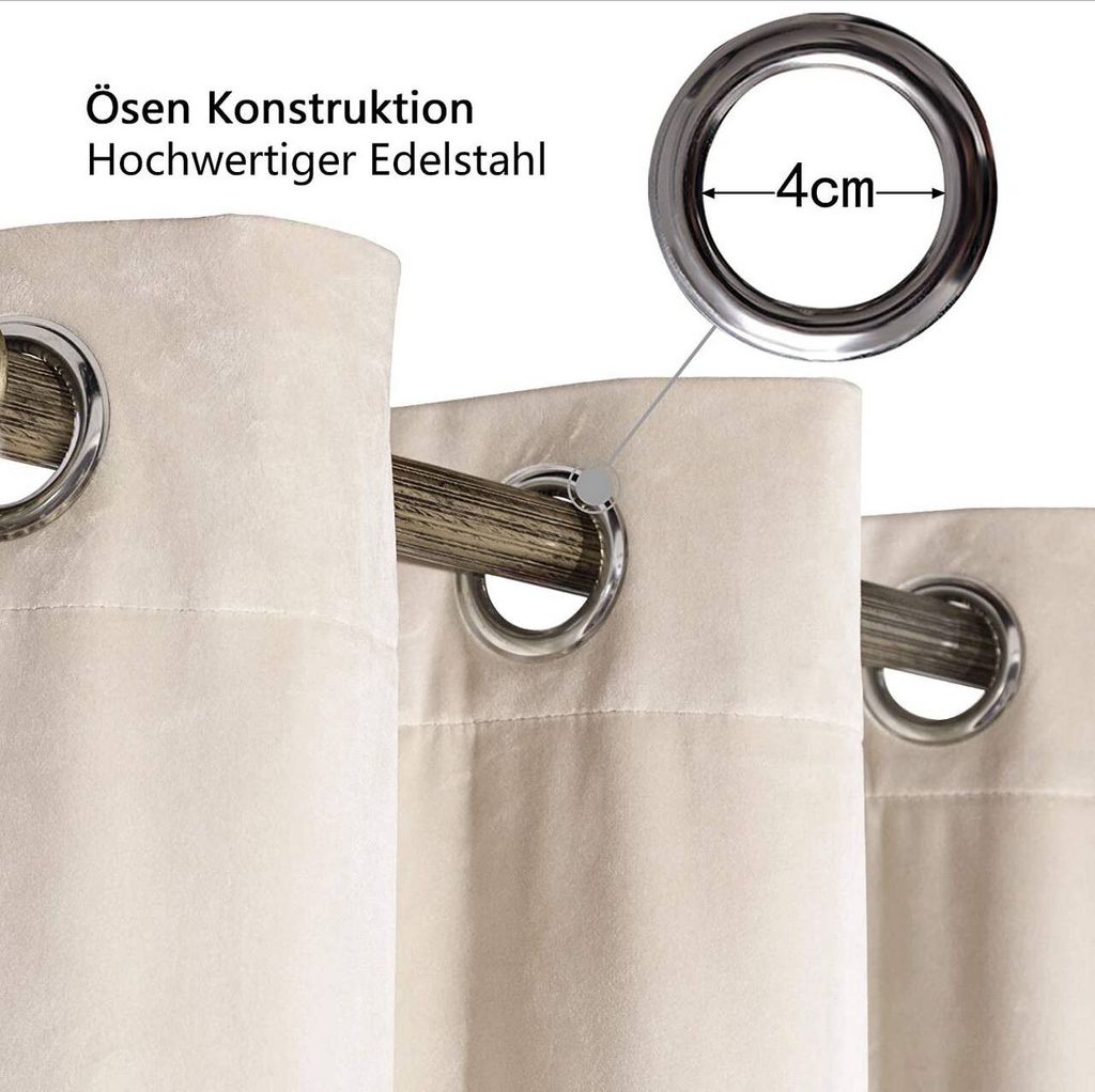 WOLTU Verdunklungsgardine mit Ösen Samtvorhang Produktbild 4