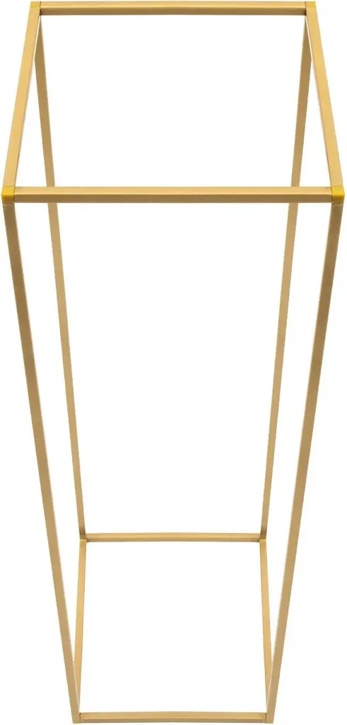 Vase en Métal sur Pied Rectangulaire Doré 80cm pour Déco de Table