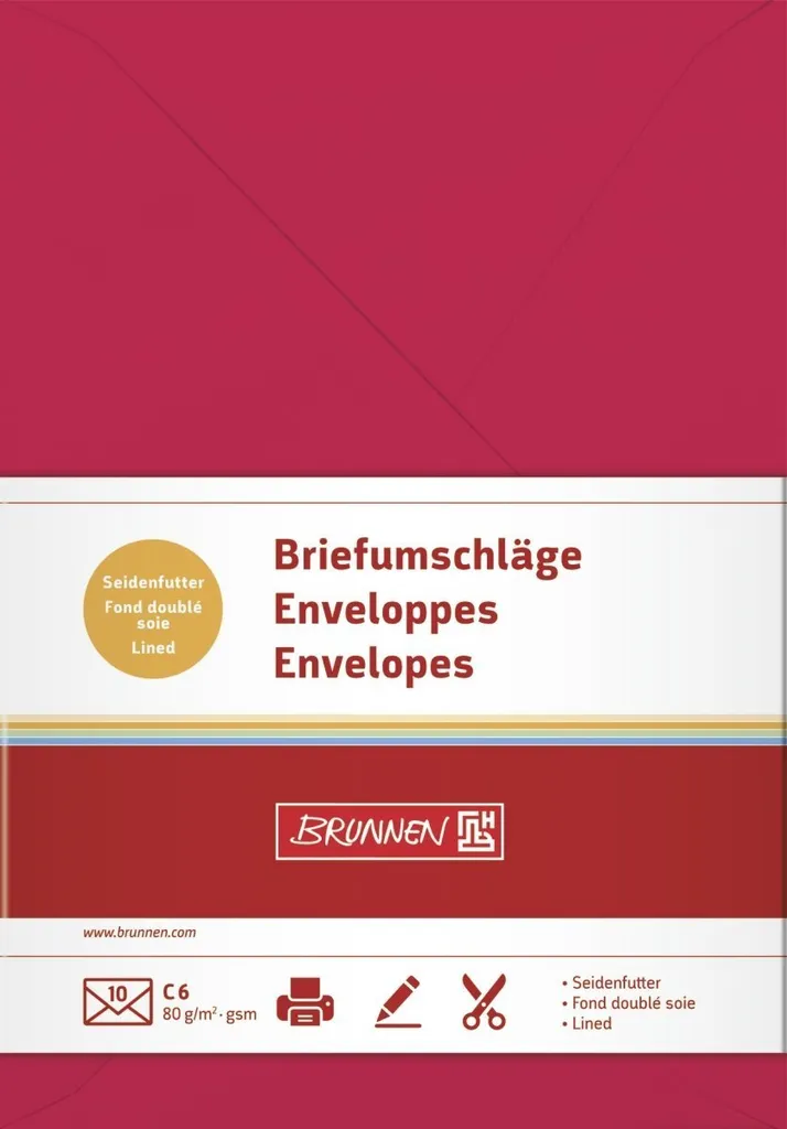Enveloppes C6 rouge moyen 80g pour invitations mariage et fêtes 10 pcs
