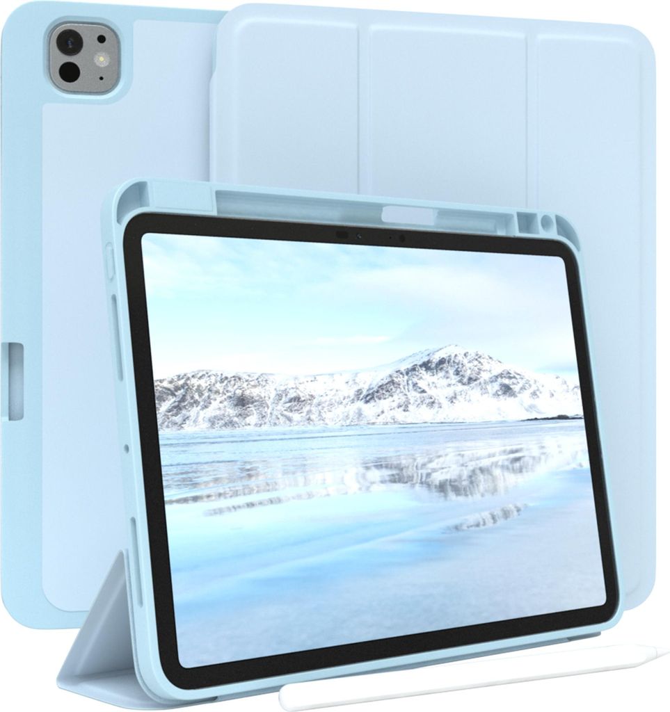 EAZY CASE Smartcase mit Stifthalter für Apple iPad Pro 11 (2024) Hülle mit Stifthalterung, Tablet Cover aufstellbar 11 Zoll in Blau
