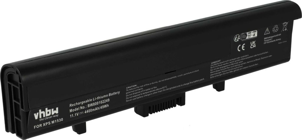 vhbw Akku Ersatz für Dell XT828, XT832, RU033, TK330, RU006, RU030 für Notebook (4400 mAh, 11,1 V, Li-Ion)