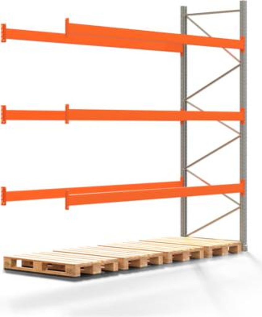Palettenregal ARTUS - Anbauregal mit 4 Ebenen - Fachlast 3.000 kg - 3.500 x 3.600 x 1.100 mm (HxBxT) - Schwerlastregal