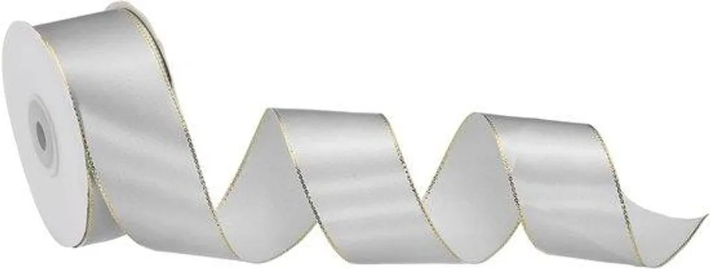 Ruban Cadeau Argenté 23m en Gros-Grain Large pour Mariage et Fêtes