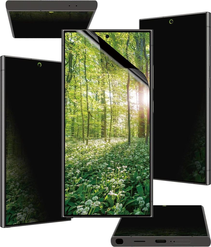 PanzerGlass ECO Matrix - Bildschirmschutz für Handy - ultrabreite Passform - Folie - mit Sichtschutzfilter - 4-Wege - f