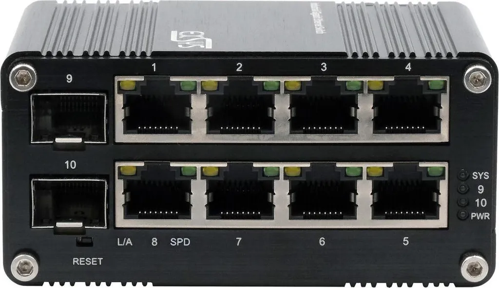 Switch Rail DIN 10 Ports Gigabit Ethernet et Fibre SFP pour Réseau