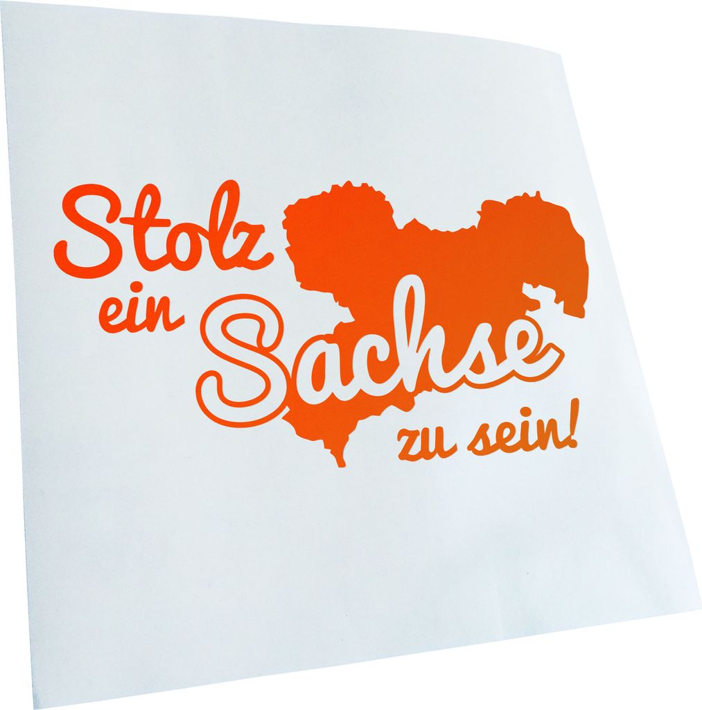 Kiwistar - Autoaufkleber - Sachse Sachsen Stolz - Orange - 20x10cm - Aufkleber für Auto, Laptop, Fahrrad, LKW, Motorrad mehrfarbig JDM Decal Racing