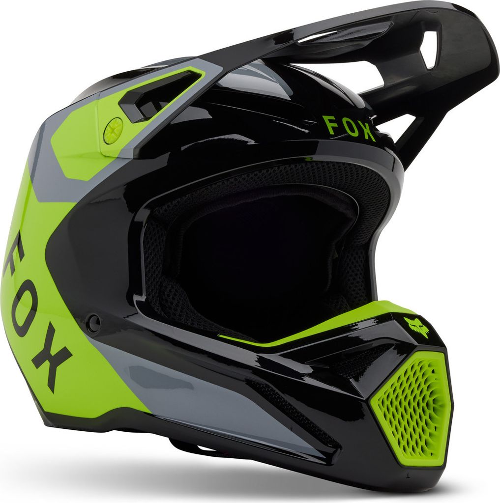 FOX V1 Lean MIPS Jugend Motocross Helm, grau/gelb, Y/S (49/51)