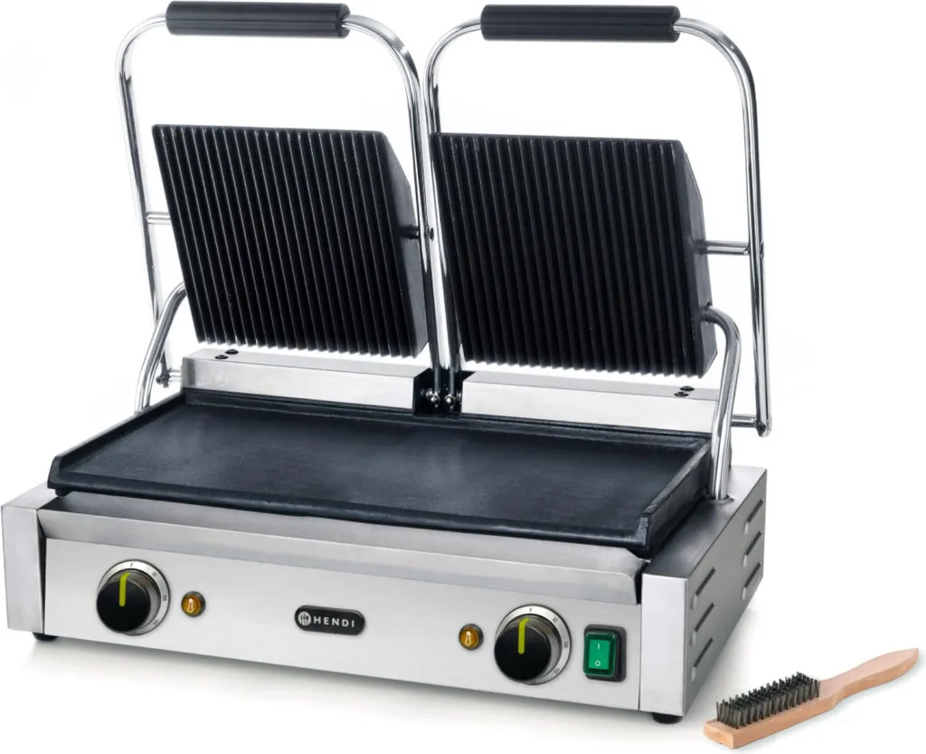 Appareil à grillades double Hendi pour cuisson simultanée mixte pro