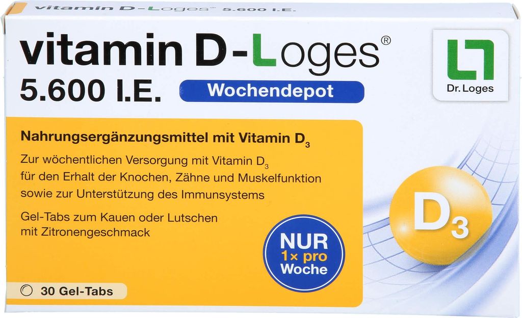 vitamin D-Loges 5.600 I.E. Gel-Tabs, 30 St. Tabletten