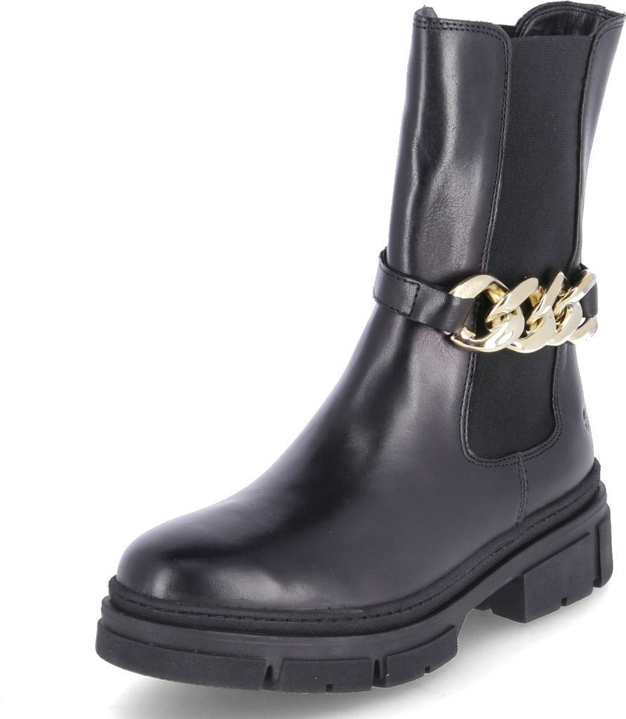 Damen Stiefeletten Schwarz Gold