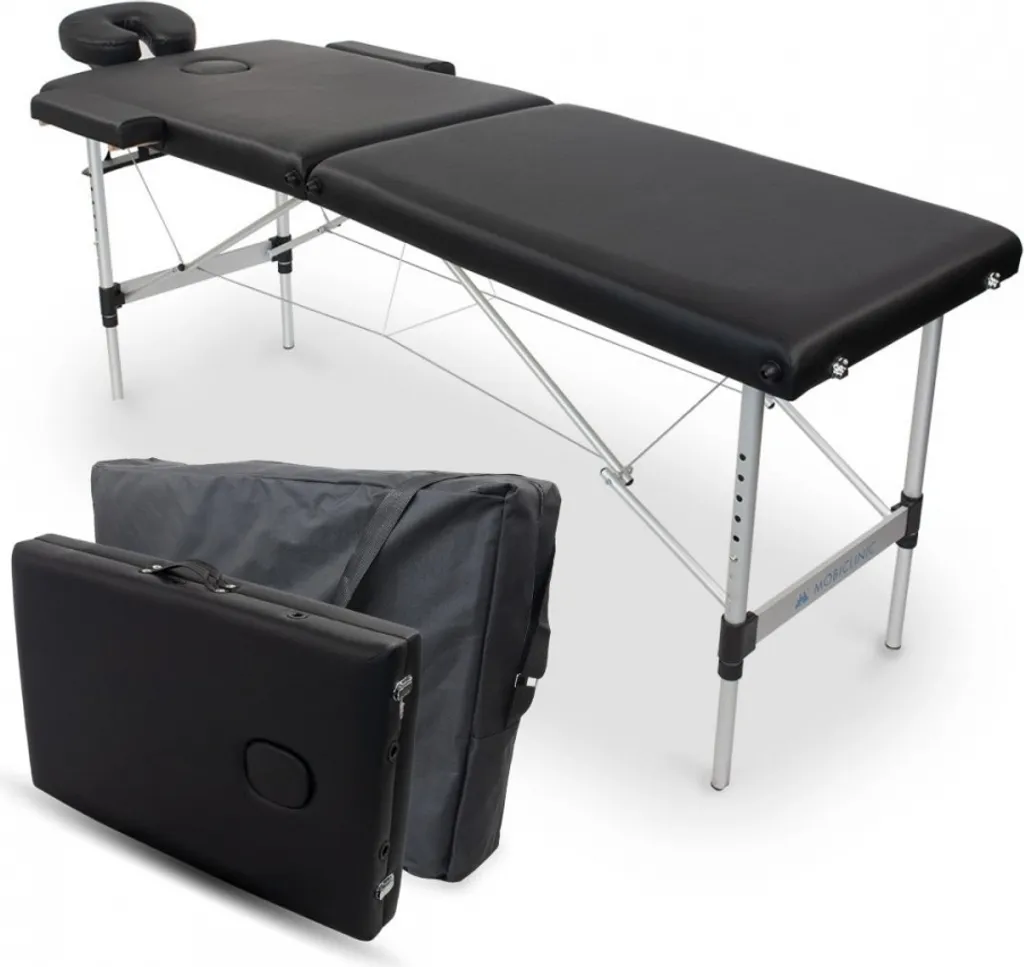 Table de Massage Légère 150kg Hauteur Réglable Mobiclinic Aluminium Noir