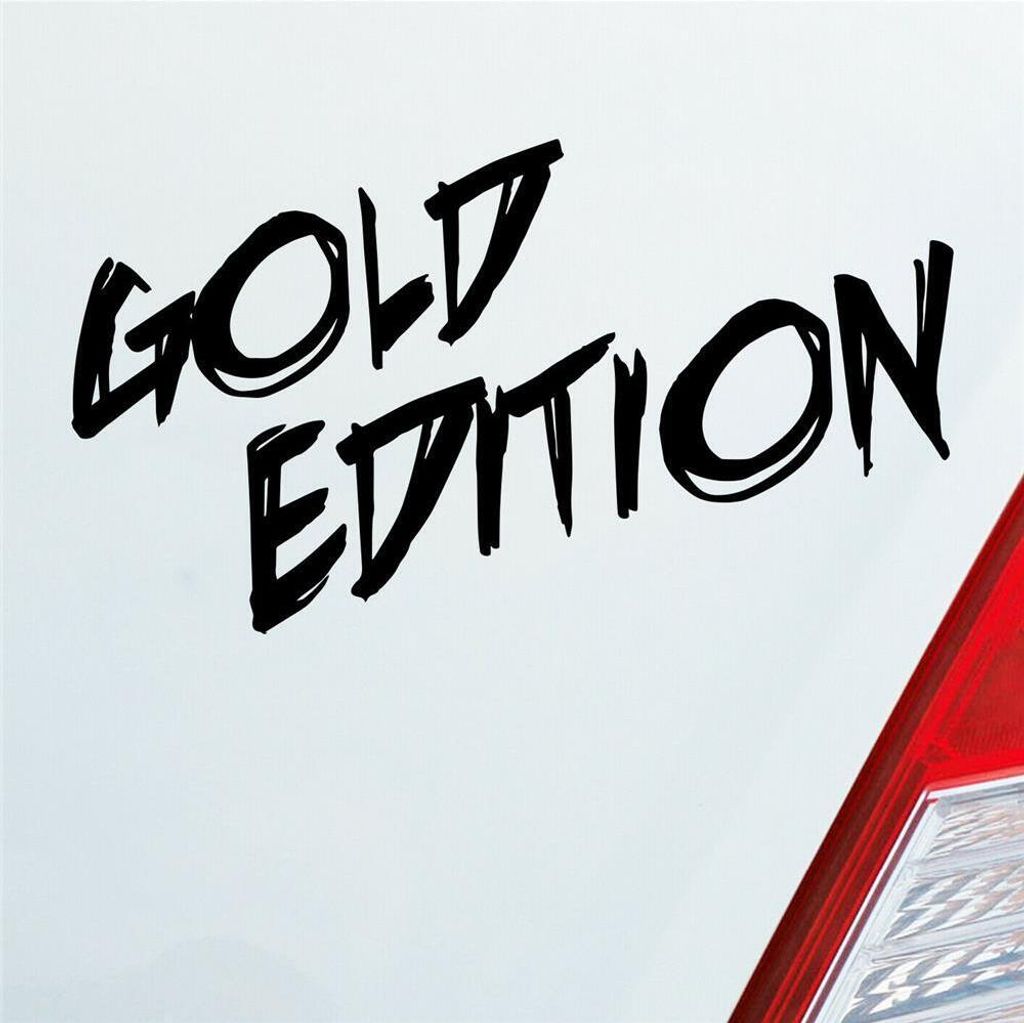 Auto Aufkleber Gold Edition Auto Car Tuning 15x7 cm Schwarz Matt Sticker Heckscheibenaufkleber