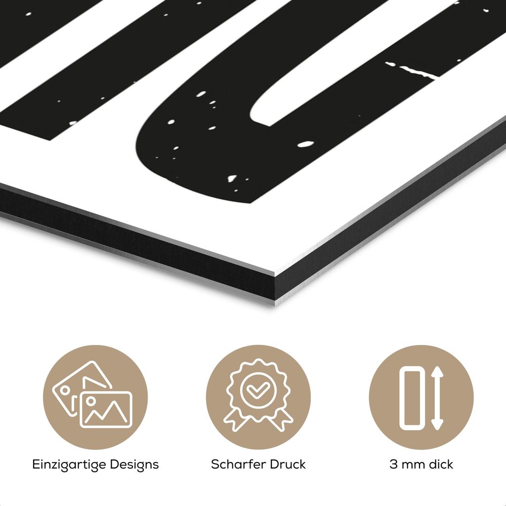 MuchoWow Wanddekoration Metall Metallbild Wandkunst 100x150 cm Schwarz - Dekoration - Vintage - Lebensmittel MuchoWow Aluminium Gemälde - Bild