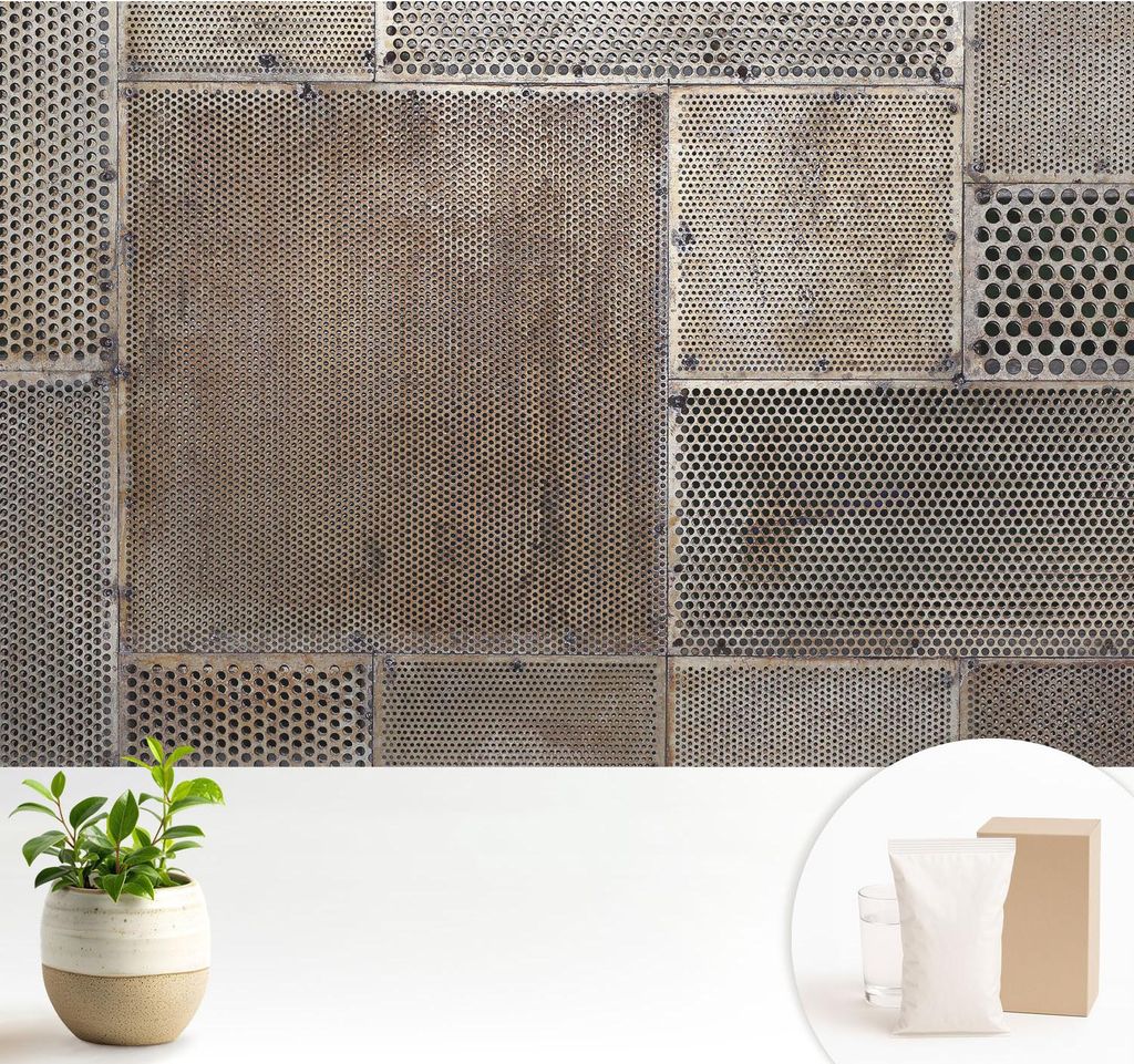 Fototapete - 104x70 cm - Tapete - Wandtapete - Wandbilder - Dekofolie - Tapete Folie - Wand - Dekoration - Wohnzimmer - Metallische Muster