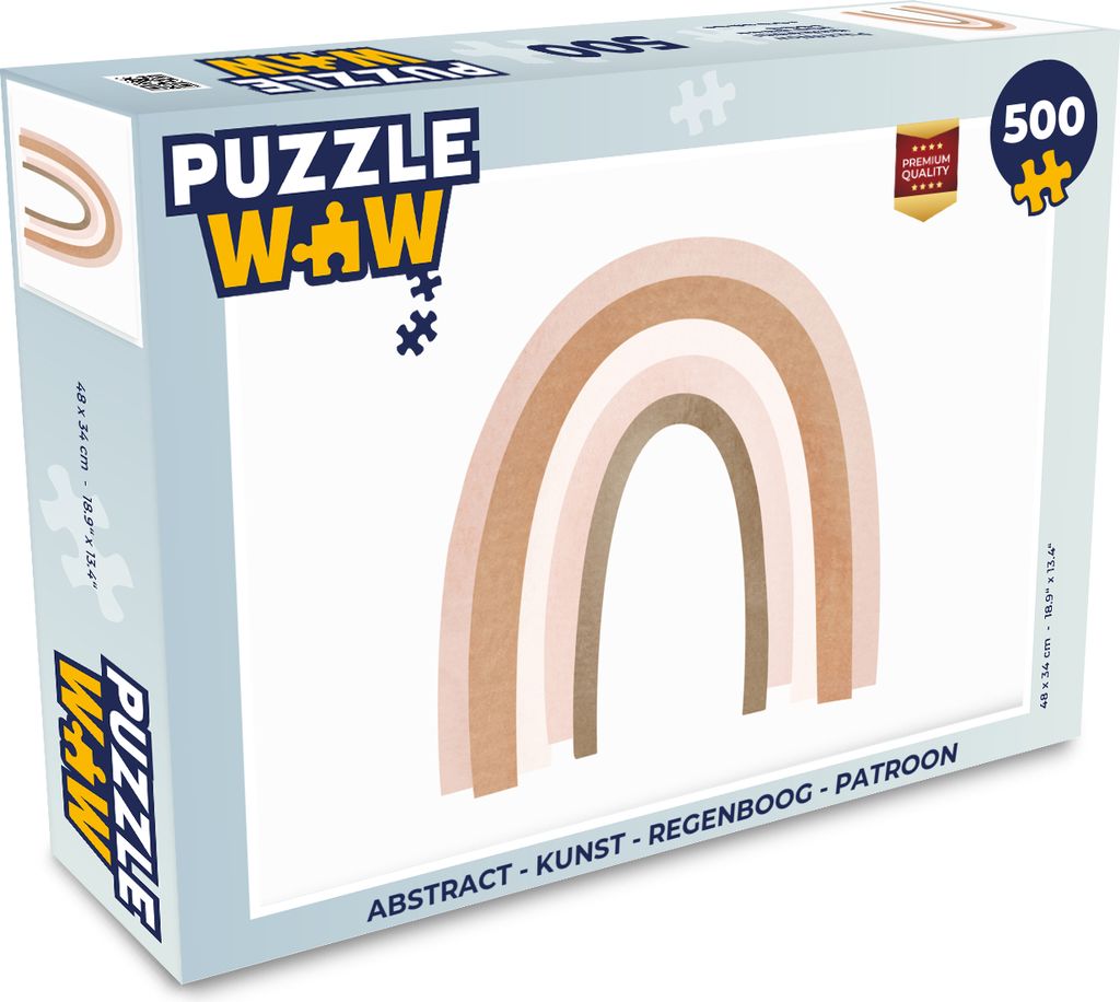 MuchoWow Puzzle 500 Teile Abstrakt - Kunst - Regenbogen - Muster - 500 Teile - Kinder - Selberbauen - Puzzlespiele