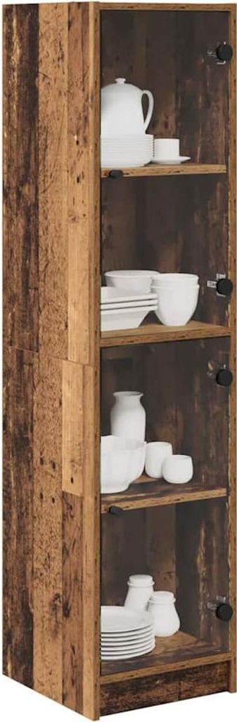 "Winter Sale" Highboard Altholz 35 x 37 x 142cm Holzwerkstoff - clorisNeu159313 - Kommoden