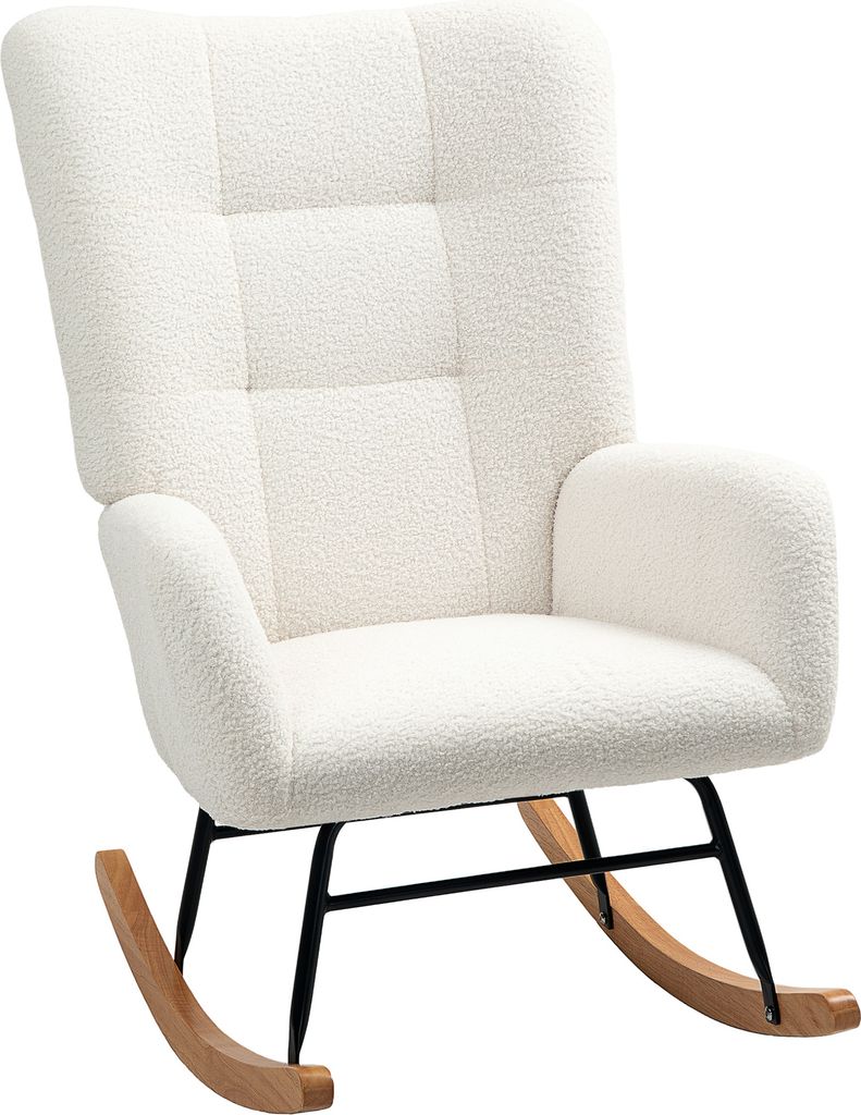 HOMCOM Fauteuil à bascule fauteuil allaitement rocking Image du produit 