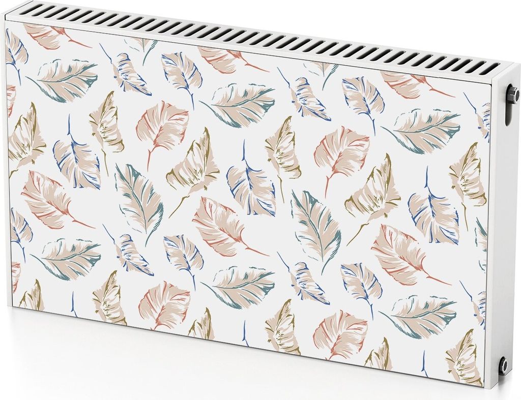 Bemalte Blätter – Magnetische Heizkörperabdeckung – 100x60 cm – Magnet Heizkörperabdeckung – 3D Würfel – Heizkörperverkleidung – M...