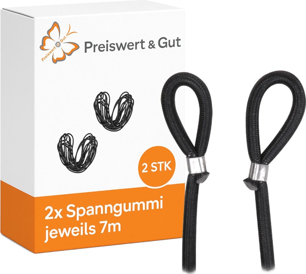 2 x Expanderseil 7m – Robustes Spanngummi mit Endschlaufe – Spannseil für Planenbefestigung Anhänger, Zelt, Transport