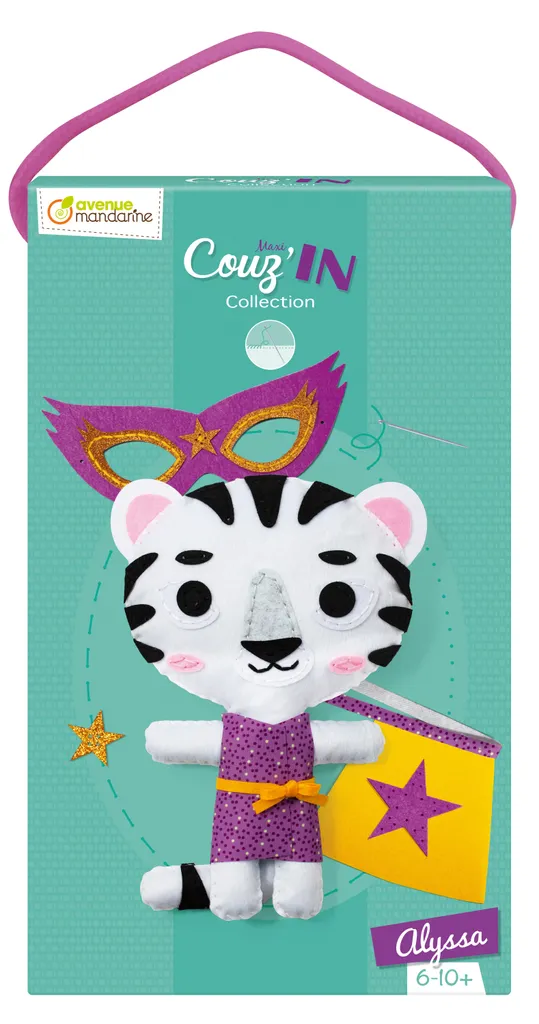 Activité manuelle enfant kit couture peluche Tiger Alyssa DIY 32cm
