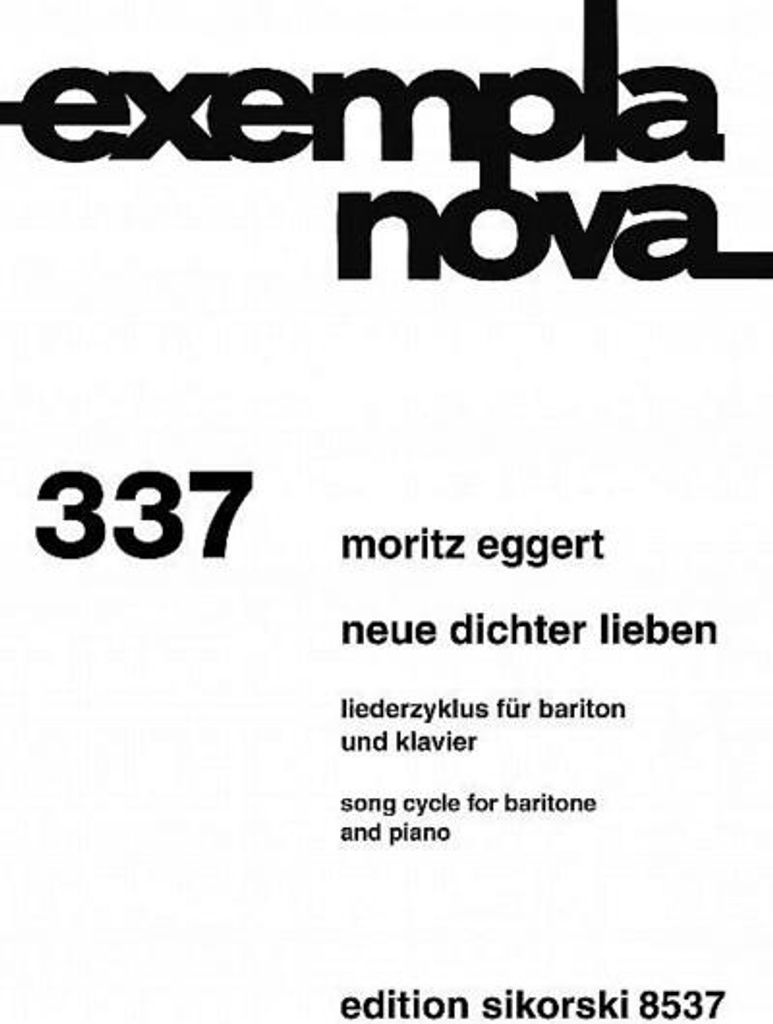 Neue Dichter lieben Liederzyklusfür Bariton und Klavier