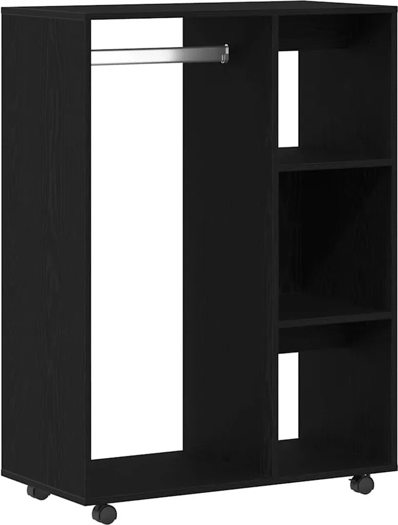 SYFAX™ Armadio Rovere Nero 80x40x110 cm Legno ingegnerizzato