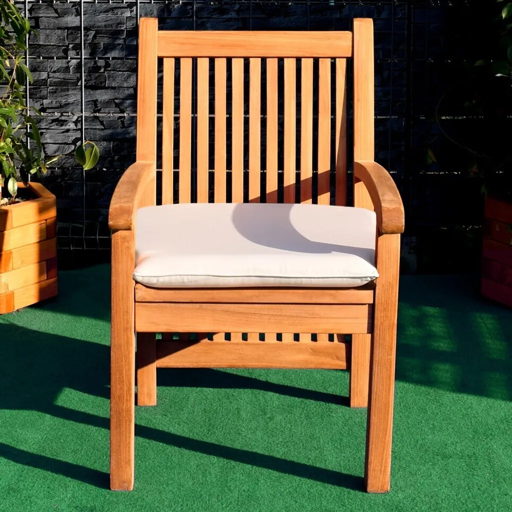 Coussin d'assise épais Pescara 61 x 54 cm en textile résistant coloris crème