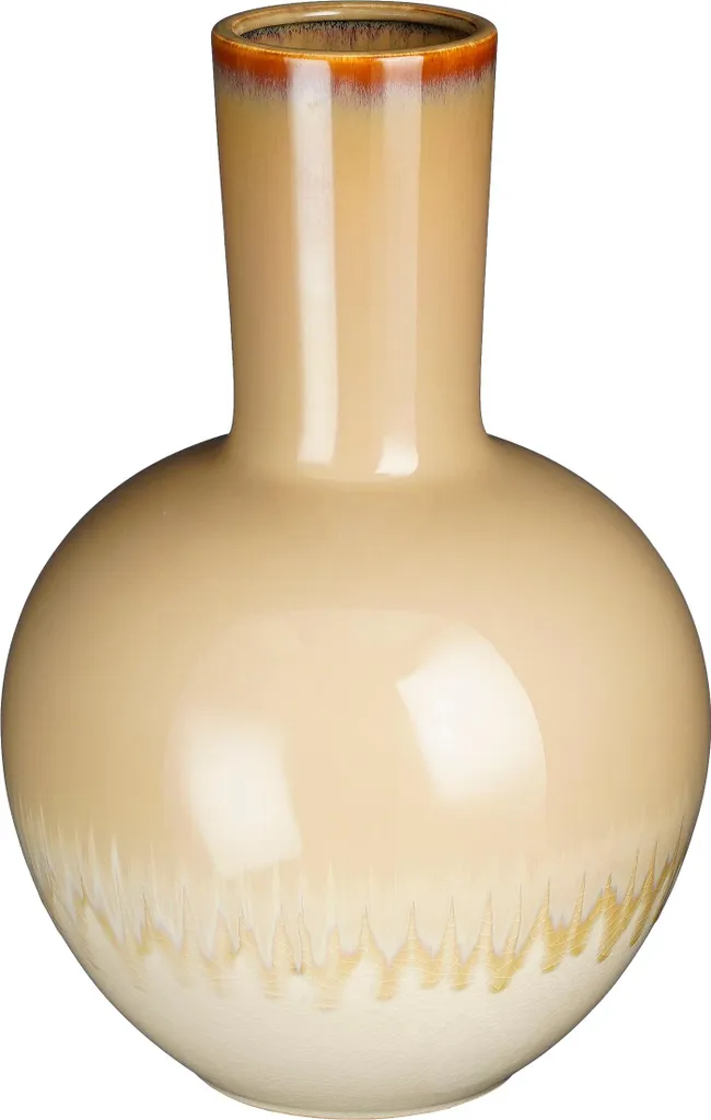 Grand Vase en Céramique Crème 42cm - Vase de Décoration Intérieur Holm