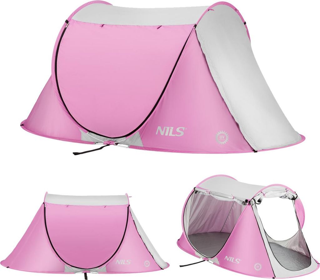 Nc3043 Rosa Strandzelt Strandmuschel Pop Up Nils Camp