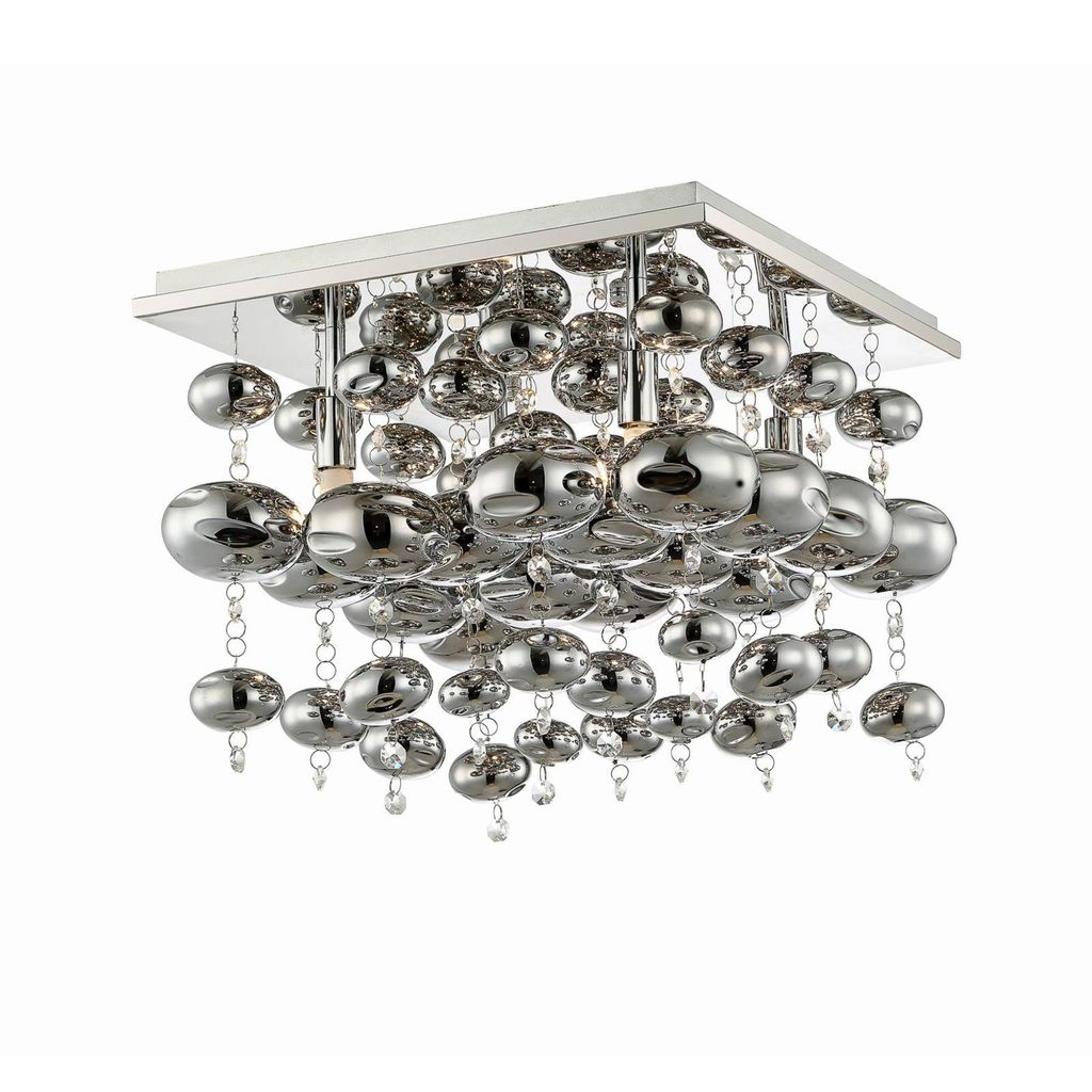 Lindby Deckenleuchte Esfera, rauchgrau, Glas, 4-flg., 35cm