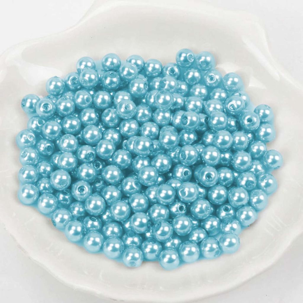 Koraliki woskowe ok. 100 sztuk, 8 mm, turkusowe Zdjęcie produktu 