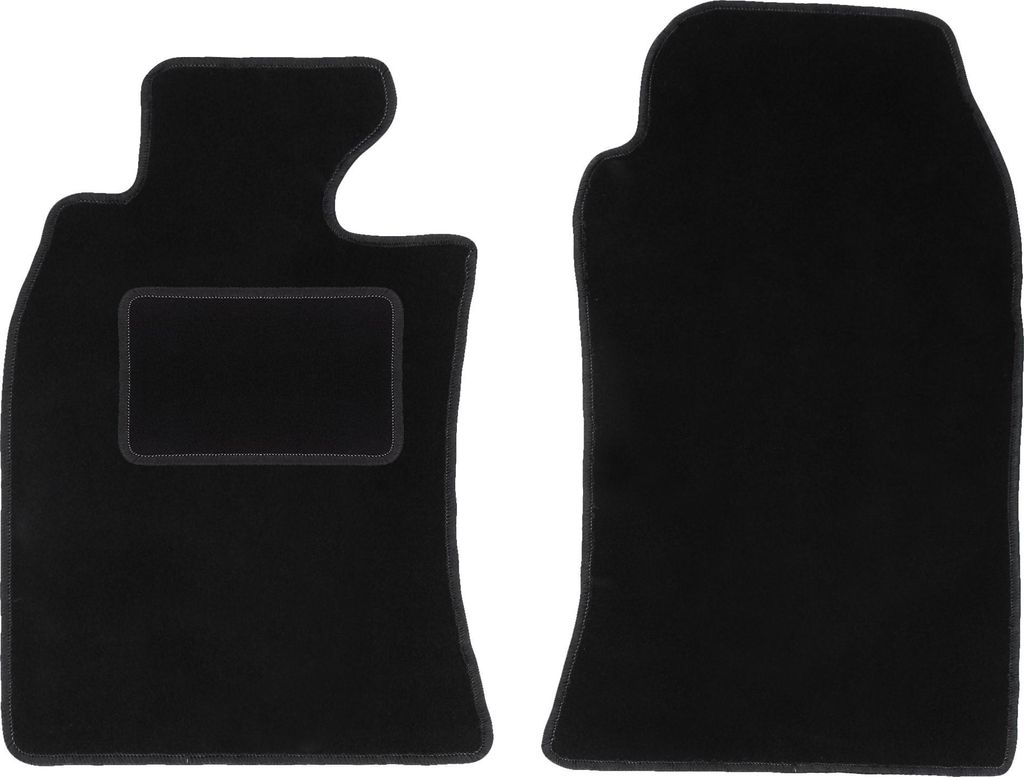 Velours-Fußmatten Vorne passend für Mini Cooper One R50 (Schrägheck, Bj. 2001-2007) – schwarz, passgenau, mit Befestigungen set 2 Stk. - STAN...