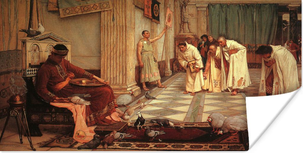 MuchoWow Poster Die Lieblinge des Kaisers Honorius - Gemälde von John William Waterhouse 120x60 cm - Bild