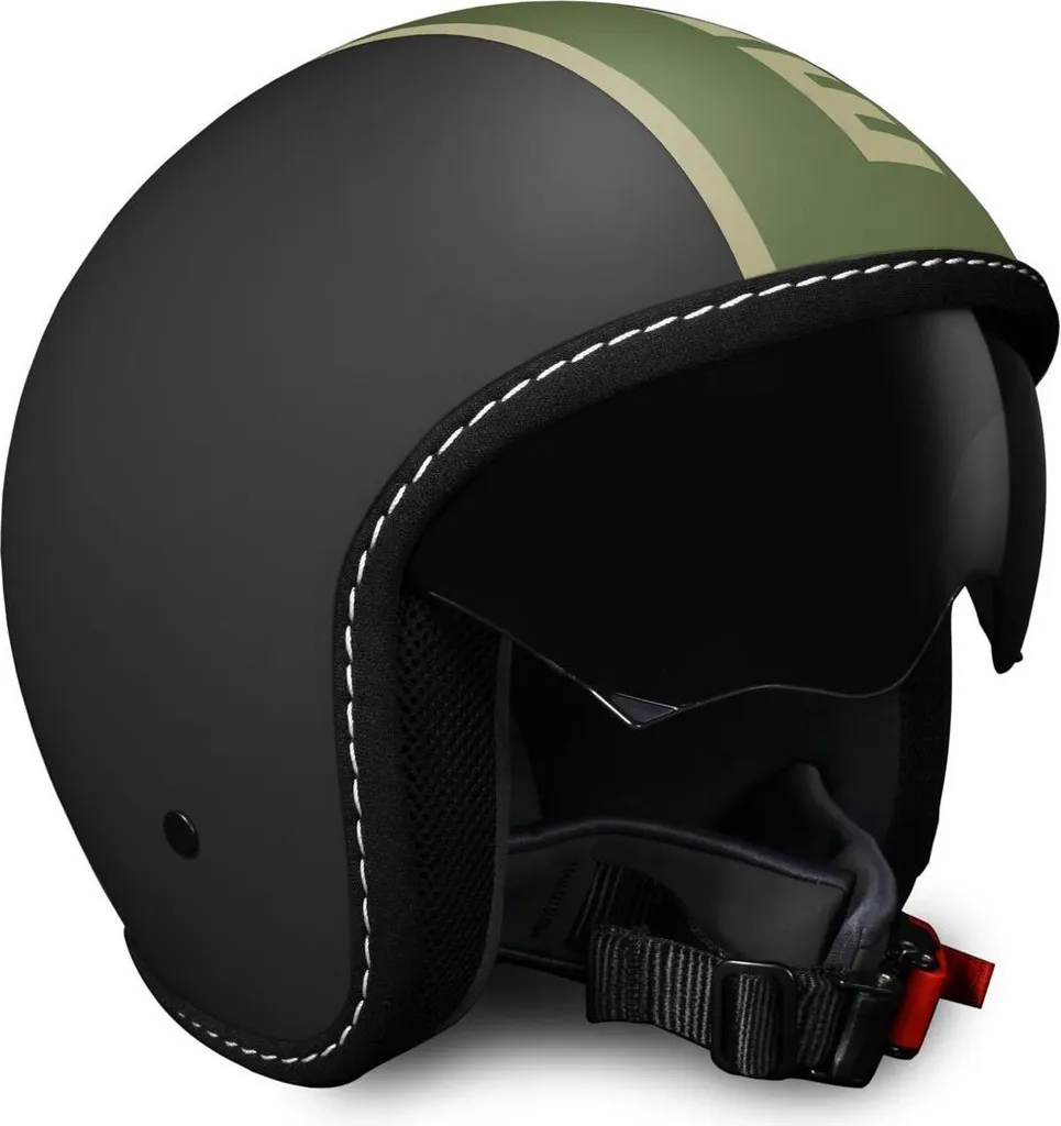 Casque jet urbain MOMODESIGN Blade noir vert pour scooter et moto 54