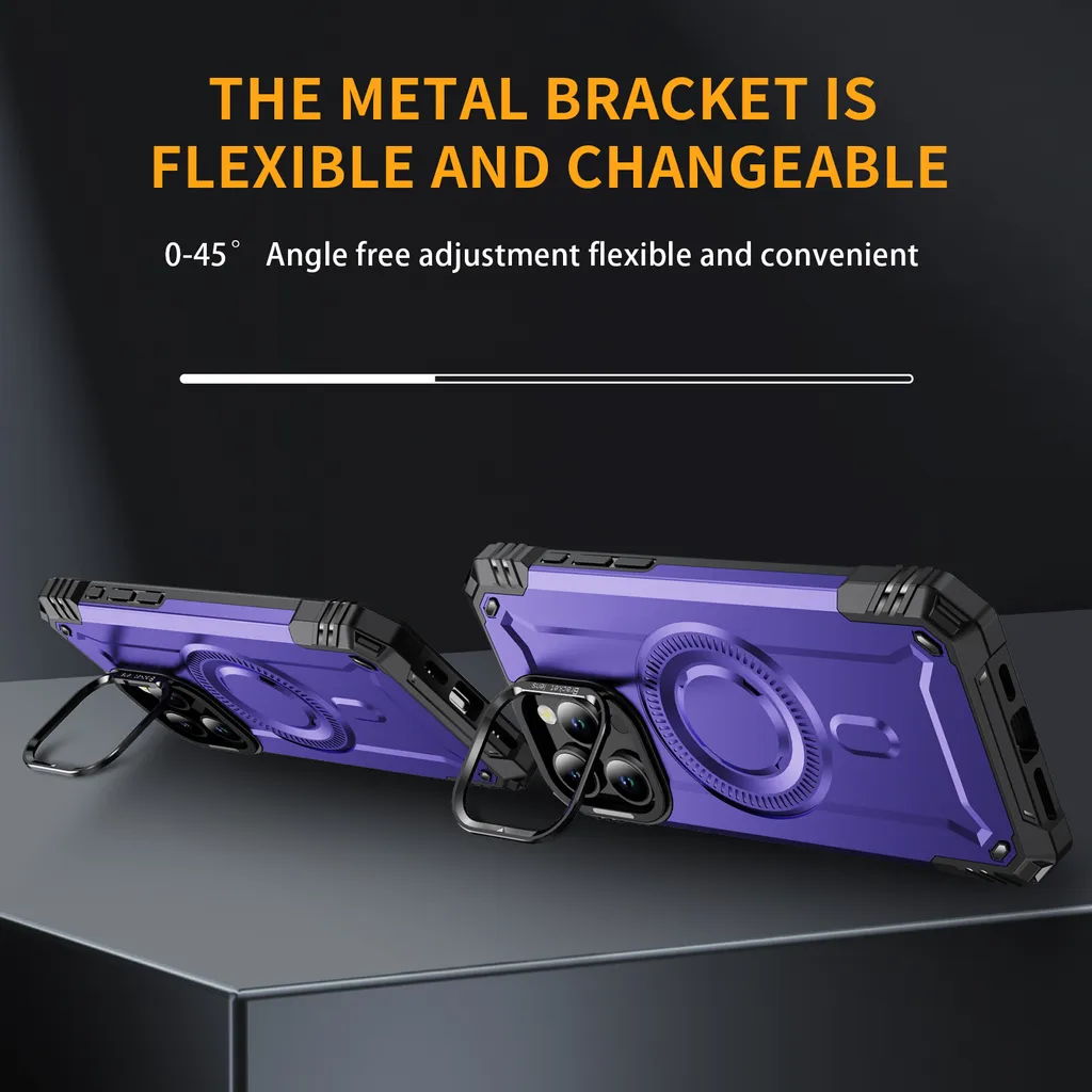 GOODVISH Custodia Magnetica Per IPhone 13 - Traslucida Effetto Opaco, Resistente Agli Urti, Viola Scuro - Con Supporto Invisibile Per Fotocamera