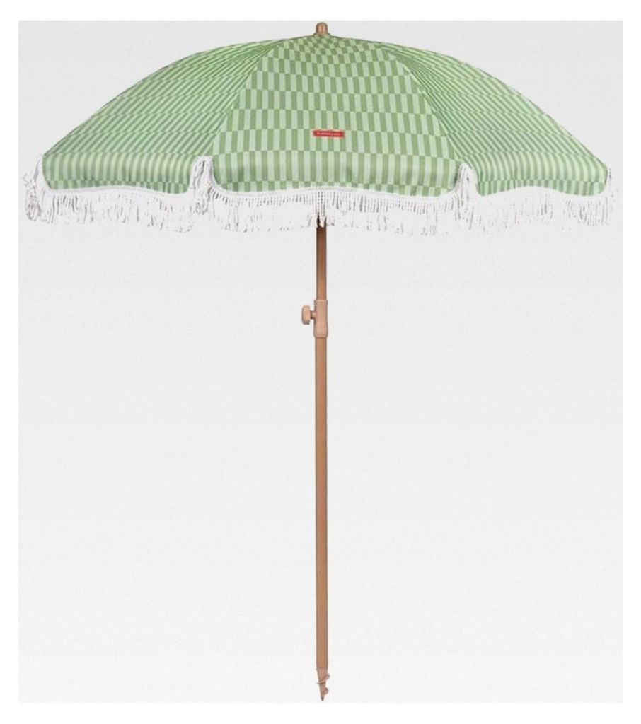 Großer Sonnenschirm für Strand, Schwimmbad, Garten und Balkon, höhen- und neigungsverstellbar, UPF 50+ Schutz, Polyester, Tragetasche, 210 x 180 cm