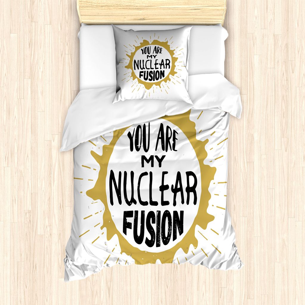 ABAKUHAUS Sprichwort Bettbezug Set für Einzelbetten, Cosmic-Stern-Liebe Nachricht, Milbensicher Allergiker geeignet mit Kissenbezug, 135 cm x 200 ...