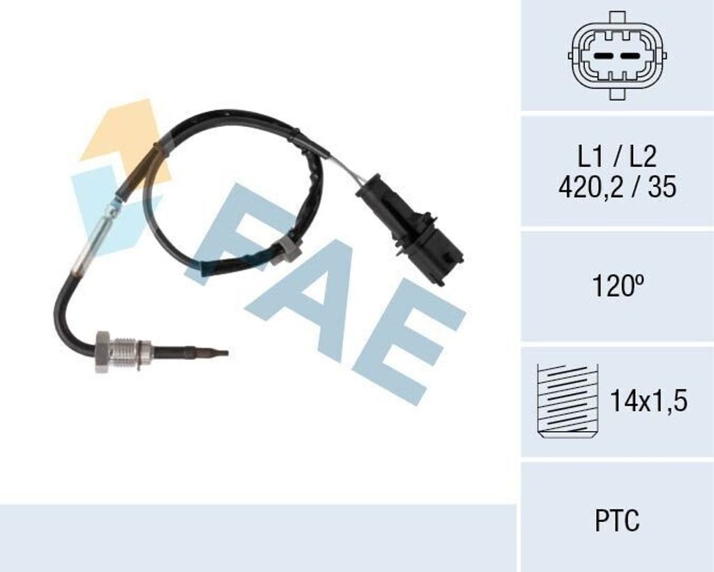 FAE 68082 Abgastemperatursensor für OPEL INSIGNIA Caravan M14x1,5 420mm