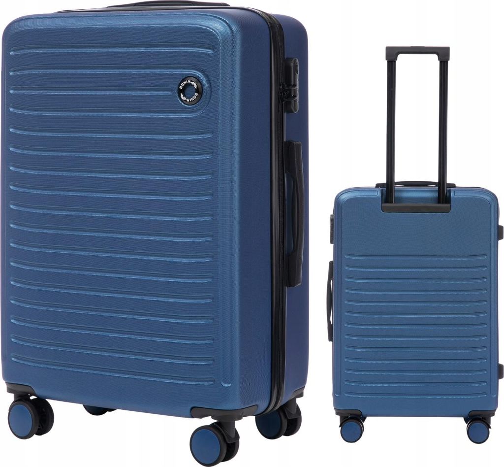 WINGS COOT 24" Koffer M Blau 4-Rollen TSA Aluminiumgriff ABS 63L