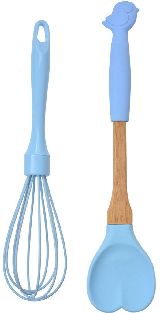 Clayre & Eef Küchenutensilien 2er-S Vogel 29x6 / 26x6 cm Blau Kunststoff