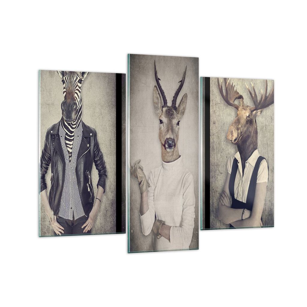 Bilder auf glas - Tier Abstraktion - 130x100cm - Glasbilder - Wandbilder - Kunstdruck - zum Aufhängen bereit - Wanddekoration aus Glas - Glas Bild...