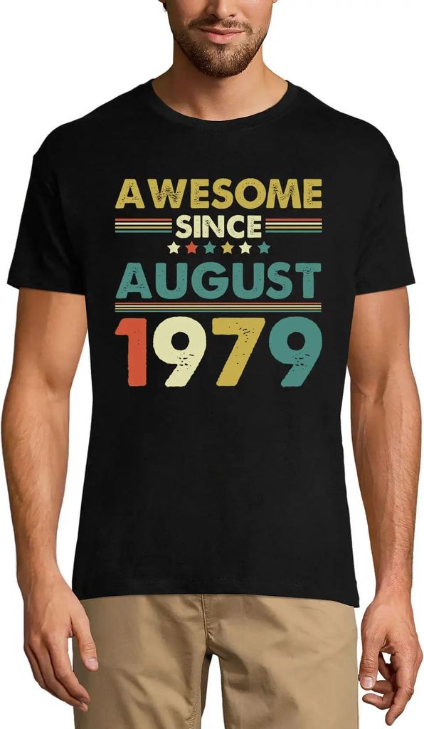 Herren Grafik T-Shirt Fantastisch seit August 1979 – Awesome Since August 1979 – Geschenk 45. Geburtstag Jahrestag 45 Jahre Jubiläum 45 Jähri...
