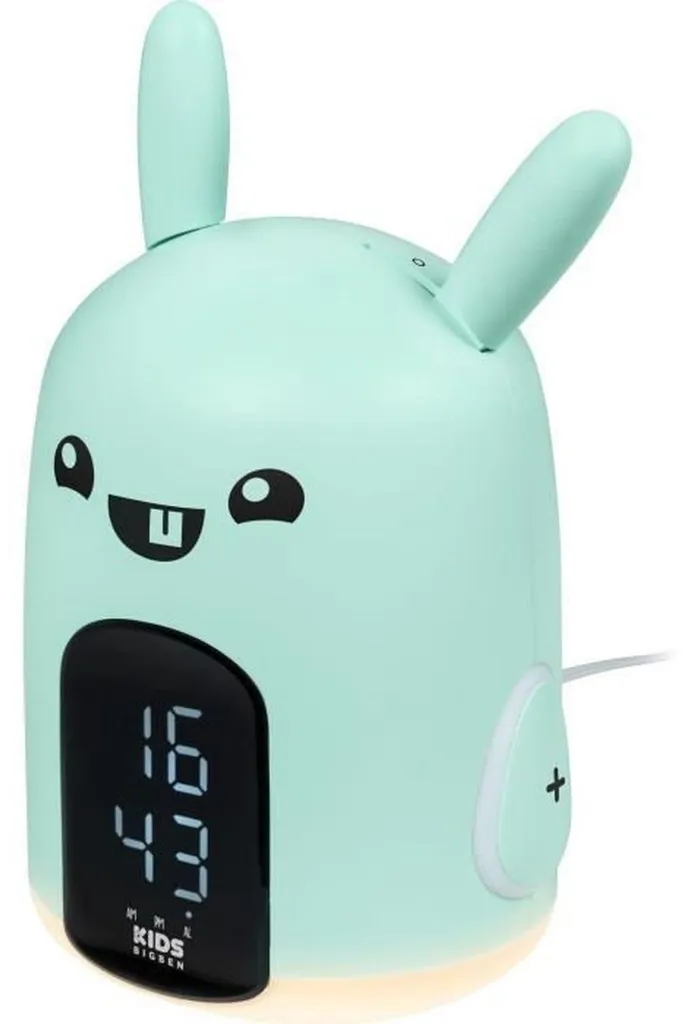 Réveil Éducatif Lapin pour Enfant avec LED Bleu et Alarmes Buzzers - 5