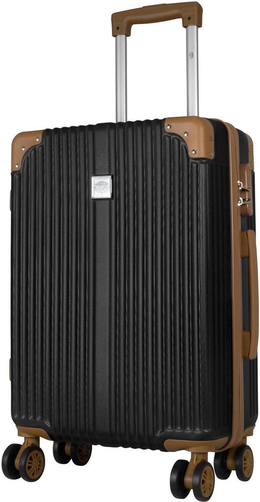 ABS Hartschale Reise Koffer Trolley aufrecht rolllbar Weekender Bardabos Schwarz Gr. M